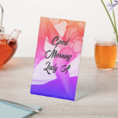 Goedemorgen mevrouw, een teken reclamebord met voetstuk (Insitu)