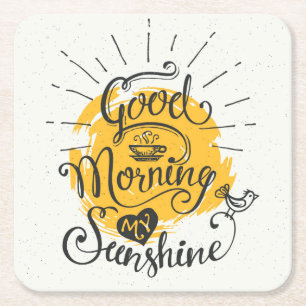 Goedemorgen mijn zon kartonnen onderzetters