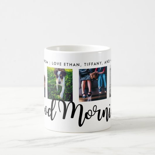 Goedemorgen | Moderne typografie Vier Fotoraster Koffiemok (Center)