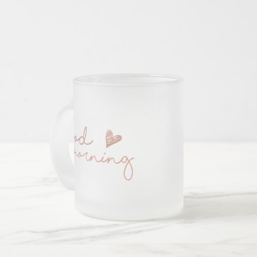 Goedemorgen mok in Roos Gold (Voorkant links)