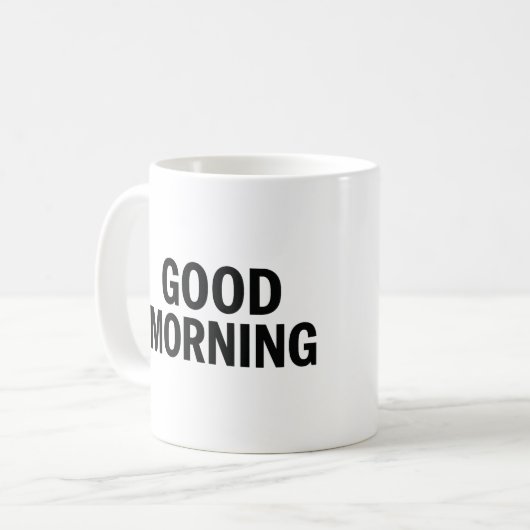 Goedemorgen Mok – Positieve quote Koffiekopje (Voorkant links)