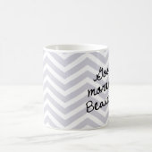 Goedemorgen mooi! Dawn Gray Chevron patroon Koffiemok (Center)