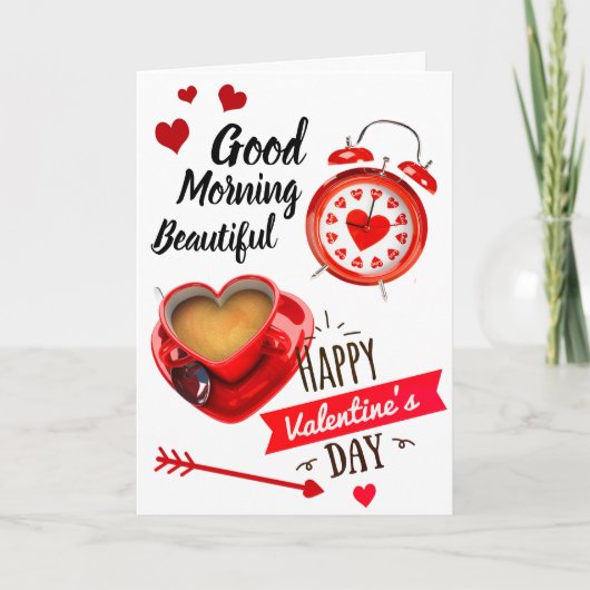 Goedemorgen mooi gelukkig Valentijnsdag Kaart (Voorkant)