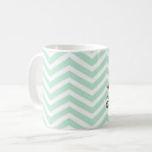Goedemorgen mooi! Groene Chevron-patroon Koffiemok (Voorkant links)