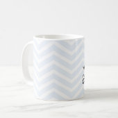 Goedemorgen mooi! Light Blue Chevron-patroon Koffiemok (Voorkant links)