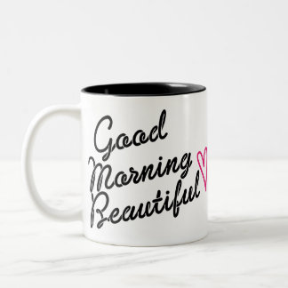 Goedemorgen mooi tweekleurige koffiemok