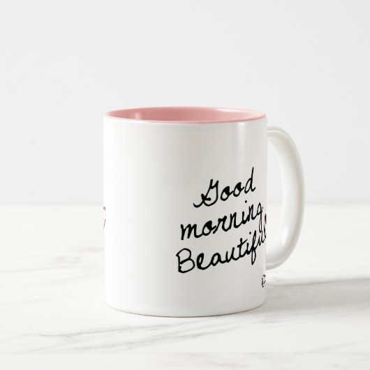 Goedemorgen mooi! tweekleurige koffiemok (Voorkant rechts)