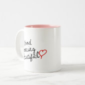 Goedemorgen mooi! tweekleurige koffiemok (Voorkant links)