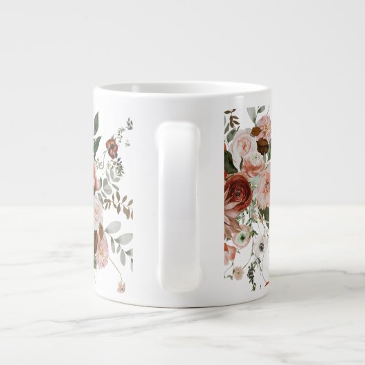 Goedemorgen, mooie Floral Bouquet Grote Koffiekop (Achterkant)