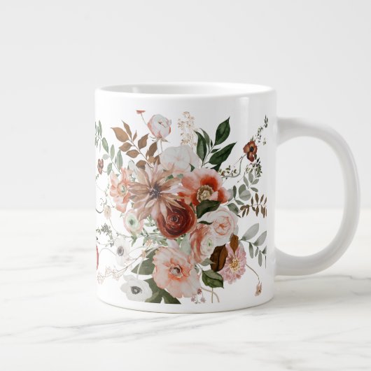 Goedemorgen, mooie Floral Bouquet Grote Koffiekop (Rechts)