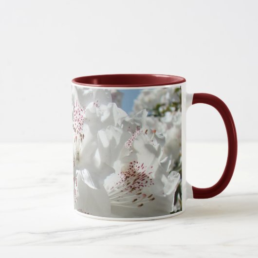 Goedemorgen Mooie Koffiekop Witte Rhodies Mok (Rechts)