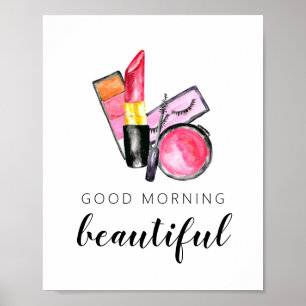 Goedemorgen mooie Makeup Waterverf lipstick Poster