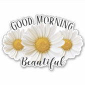 Goedemorgen mooie witte feestdagen sticker (Voorkant)