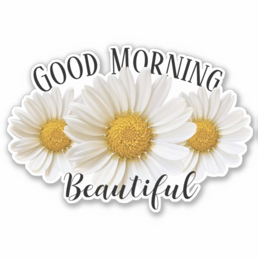 Goedemorgen mooie witte feestdagen sticker (Voorkant)