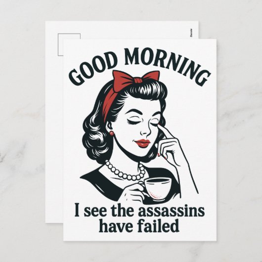 Goedemorgen moordenaars mislukt feestdagenkaart (Voorkant / Achterkant)