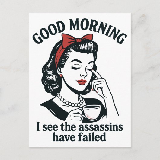 Goedemorgen moordenaars mislukt feestdagenkaart (Voorkant)