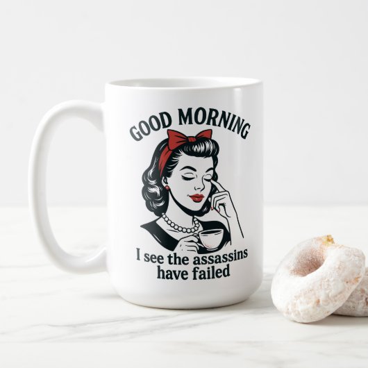 Goedemorgen moordenaars mislukt koffiemok (Met donut)