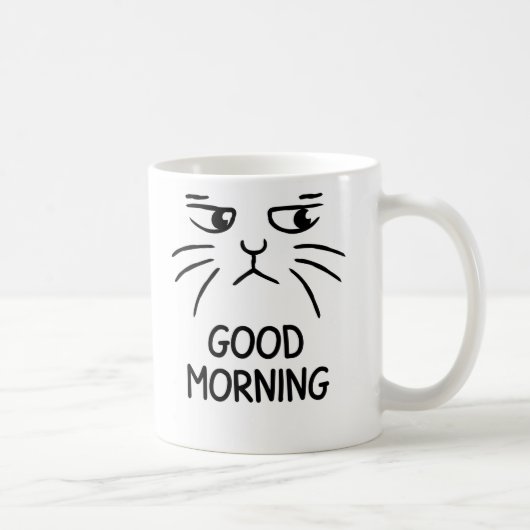 Goedemorgen – Mopperende Kat Kopje Koffiemok (Rechts)