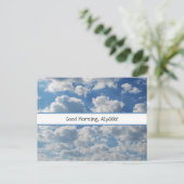 Goedemorgen Naam Mooie Wolken Foto Sjabloon Briefkaart (Staand voorkant)