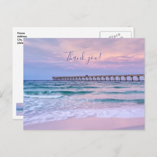 Goedemorgen Navarre Beach Pier Dank u Briefkaart (Voorkant / Achterkant)
