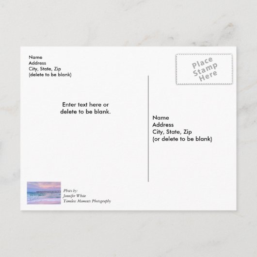 Goedemorgen Navarre Beach Pier Dank u Briefkaart (Achterkant)