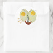 Goedemorgen, oeiwit ronde sticker (Tas)