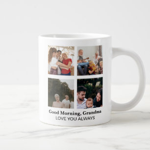 Goedemorgen oma foto collage gepersonaliseerd grote koffiekop