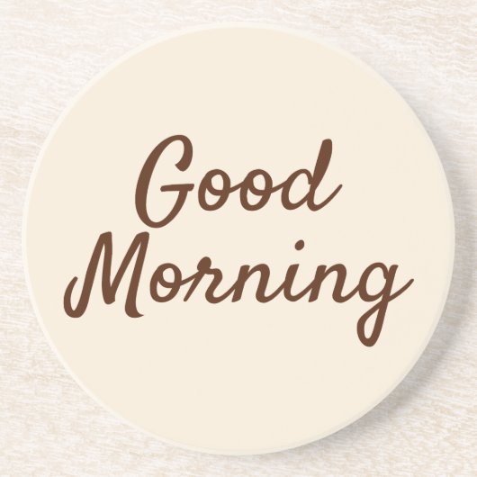 Goedemorgen Onderzetters – Minimalistische Beige K (Voorkant)