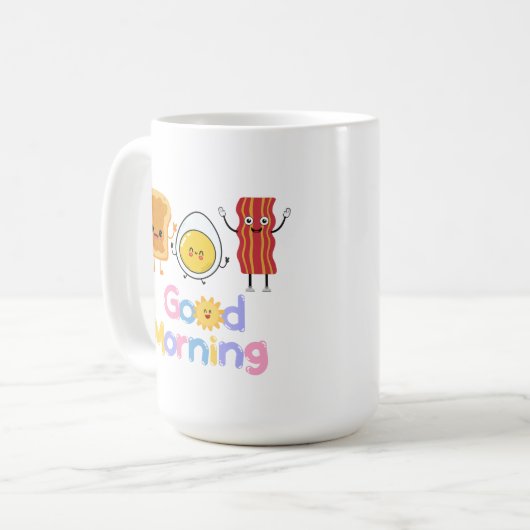 Goedemorgen Ontbijt 😁 koffie mok 15oz (Voorkant links)