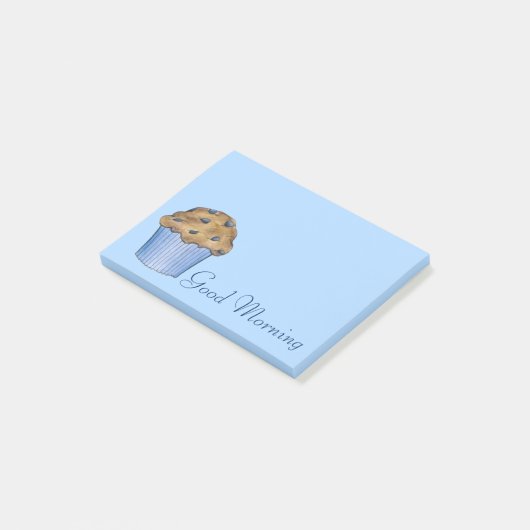 Goedemorgen ontbijtblauwe bosbes post-it® notes (Schuin)