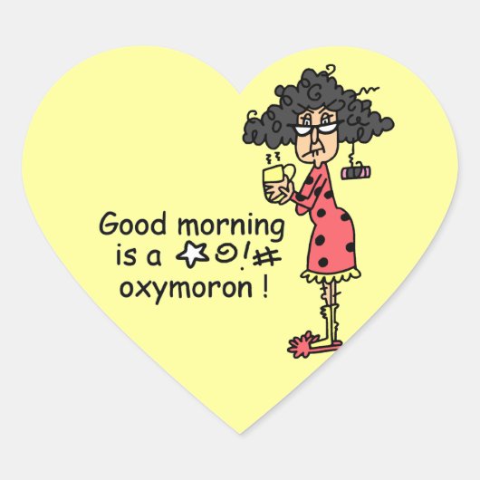 Goedemorgen Oxymoron Hart Sticker (Voorkant)