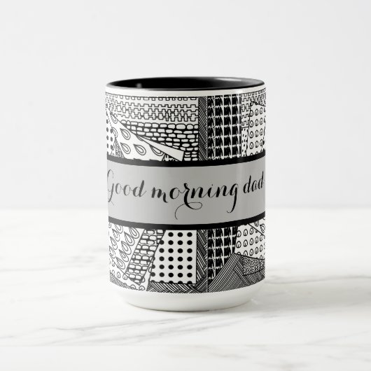 Goedemorgen pa Black Grey Ringer 15oz Mok (Midden)