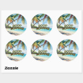 Goedemorgen Palmen Ronde Sticker (Vel)