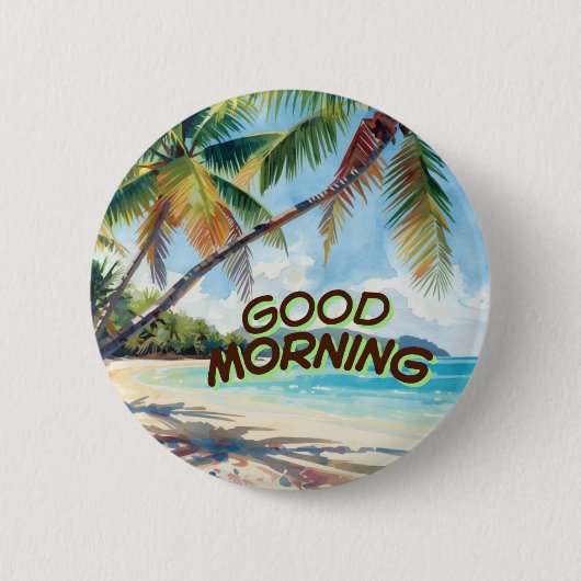 Goedemorgen Palms Ronde Button 5,7 Cm (Voorkant)