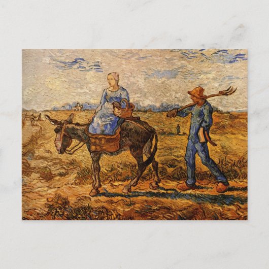 Goedemorgen, Peasant Couple van Vincent van Gogh Briefkaart (Voorkant)