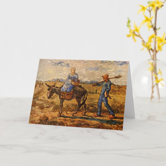 Goedemorgen, Peasant Couple van Vincent van Gogh Kaart (Gele Bloem)