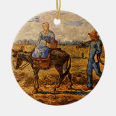 Goedemorgen, Peasant Couple van Vincent van Gogh Keramisch Ornament (Voorkant)