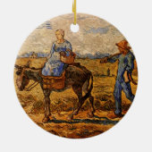 Goedemorgen, Peasant Couple van Vincent van Gogh Keramisch Ornament (Achterkant)