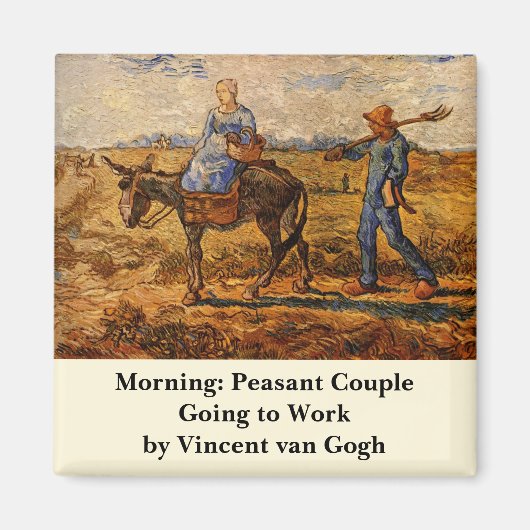 Goedemorgen, Peasant Couple van Vincent van Gogh Magneet (Voorkant)
