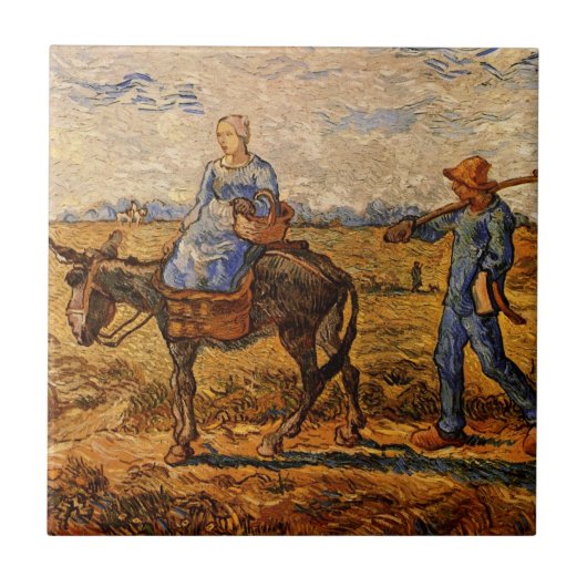 Goedemorgen, Peasant Couple van Vincent van Gogh Tegeltje (Voorkant)