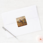 Goedemorgen, Peasant Couple van Vincent van Gogh Vierkante Sticker (Envelop)