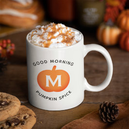 Goedemorgen Pompoengewürs Oranje Pompoen Monogram Koffiemok