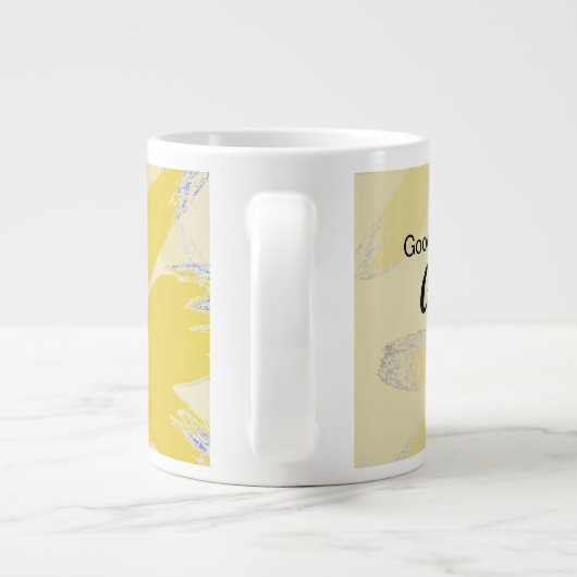 Goedemorgen, prachtige Abstracte gele bloem Grote Koffiekop (Achterkant)