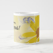 Goedemorgen, prachtige Abstracte gele bloem Grote Koffiekop (Voorkant)