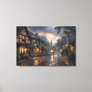 Goedemorgen regenachtige dag canvas afdruk