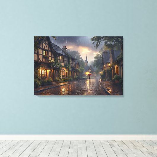 Goedemorgen regenachtige dag canvas afdruk (Insitu (Houten vloer))