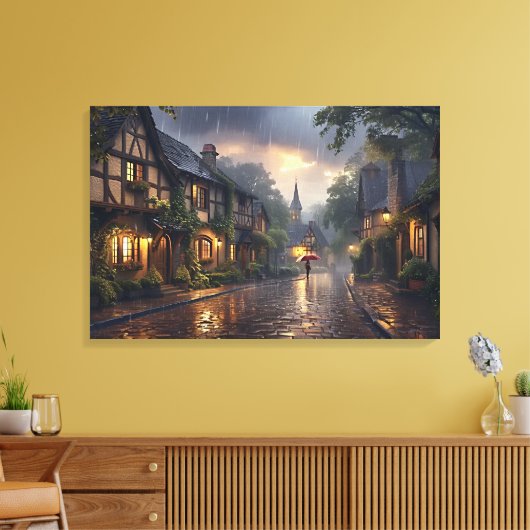 Goedemorgen regenachtige dag canvas afdruk (Insitu (Woonkamer))