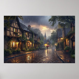 Goedemorgen regenachtige dag poster