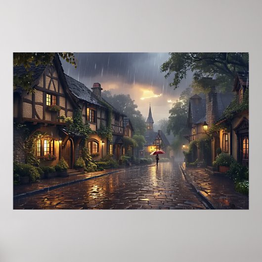 Goedemorgen regenachtige dag poster (Voorkant)