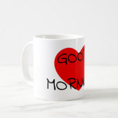 Goedemorgen rood hart koffiemok (Voorkant links)